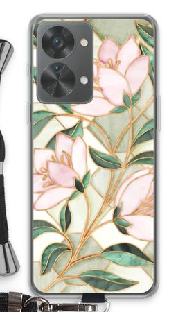 Orange stained glass flower