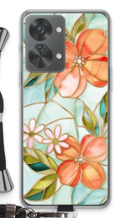 Orange stained glass flower