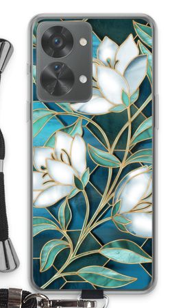 Blue stained glass flowers