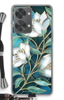 Blue stained glass flowers