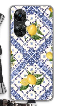 Blaue Fliesen und Zitronen