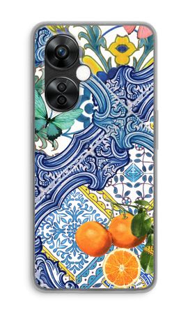 Blauwe tegels en sinaasappels