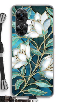 Blue stained glass flowers