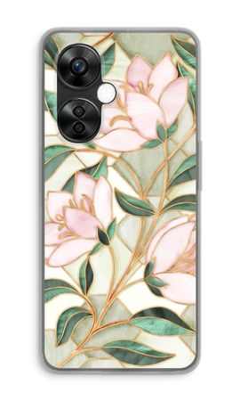 Orange stained glass flower