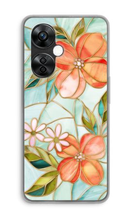 Orange stained glass flower