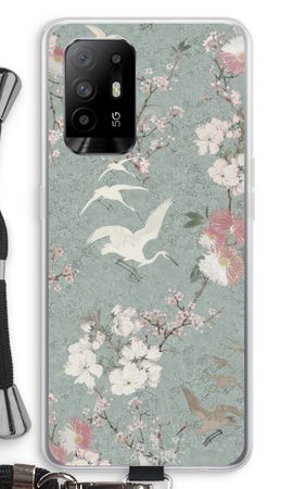 Japanese crane birds blossom