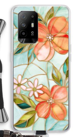 Oranje glas in lood bloem