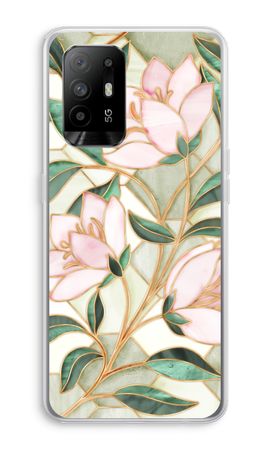 Orange stained glass flower