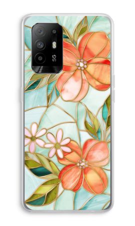 Orange stained glass flower