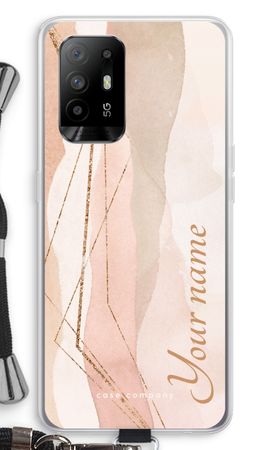 Gold Lines Namecase - Blush