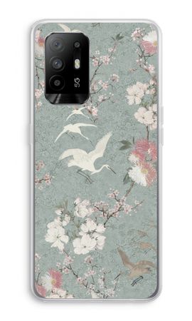 Japanese crane birds blossom