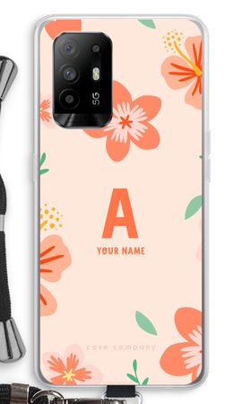 Tropical Pink Flowers Monogram