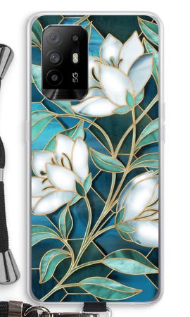 Blue stained glass flowers