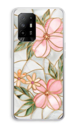 Orange stained glass flower