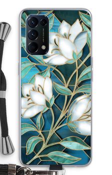 Fleurs en vitrail bleu