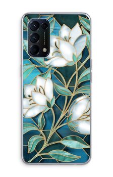 Blue stained glass flowers