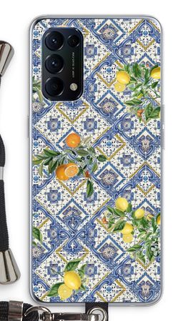 Blue tiles, lemons and oranges - small