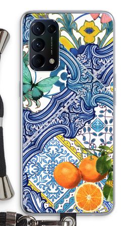 Blue tiles and oranges