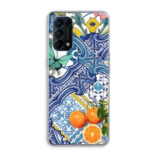 Blue tiles and oranges