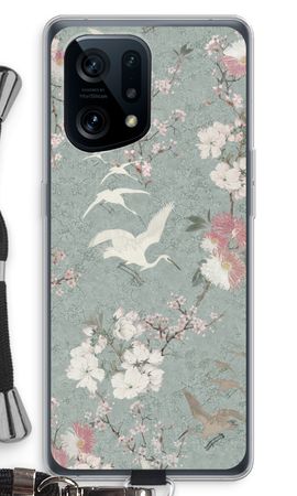 Japanese crane birds blossom