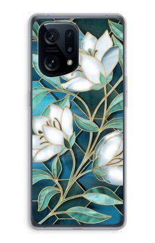 Fleurs en vitrail bleu