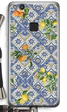 Blue tiles, lemons and oranges - small