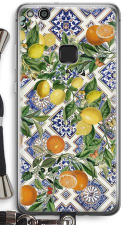 Blue tiles, lemons and oranges