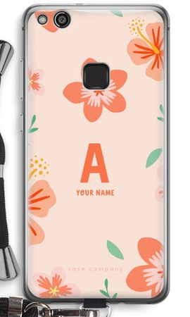 Tropical Pink Flowers Monogram