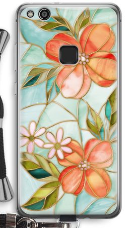 Orange stained glass flower