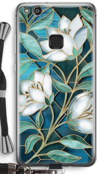 Blue stained glass flowers