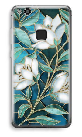 Blaue Glasmalerei Blumen