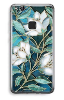 Blaue Glasmalerei Blumen