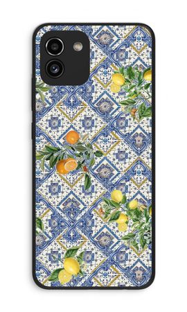 Blue tiles, lemons and oranges - small