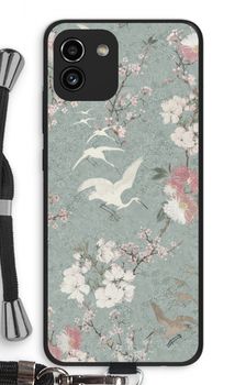 Japanese crane birds blossom