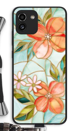 Orange stained glass flower