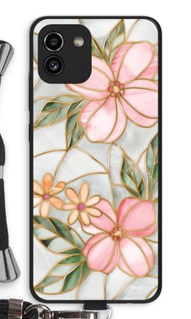 Orange stained glass flower