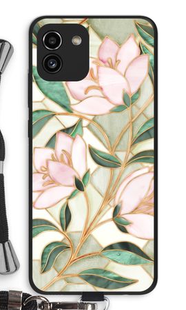 Orange stained glass flower