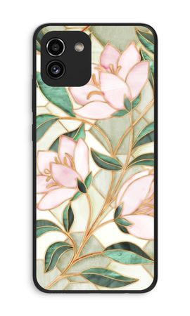 Orange stained glass flower