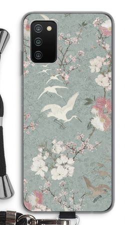 Japanese crane birds blossom