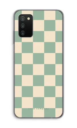 Checkered Mint, Samsung Galaxy A03s mykt deksel