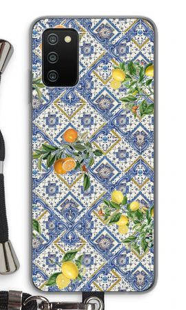 Blue tiles, lemons and oranges - small