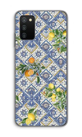 Blue tiles, lemons and oranges - small