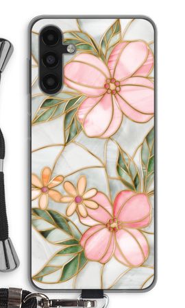 Orange stained glass flower