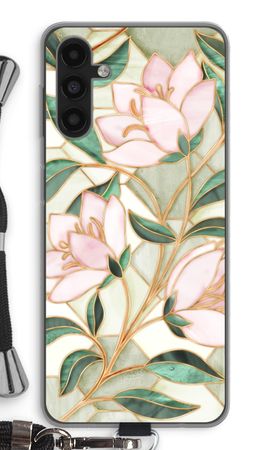 Orange stained glass flower