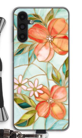 Orange stained glass flower