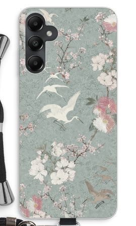 Japanese crane birds blossom