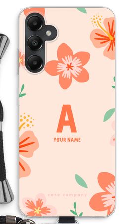 Tropical Pink Flowers Monogram