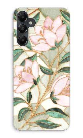 Orange stained glass flower