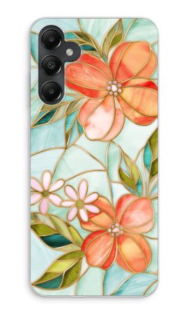 Orange stained glass flower