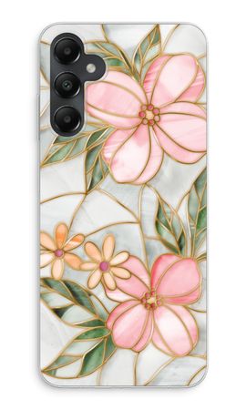 Orange stained glass flower